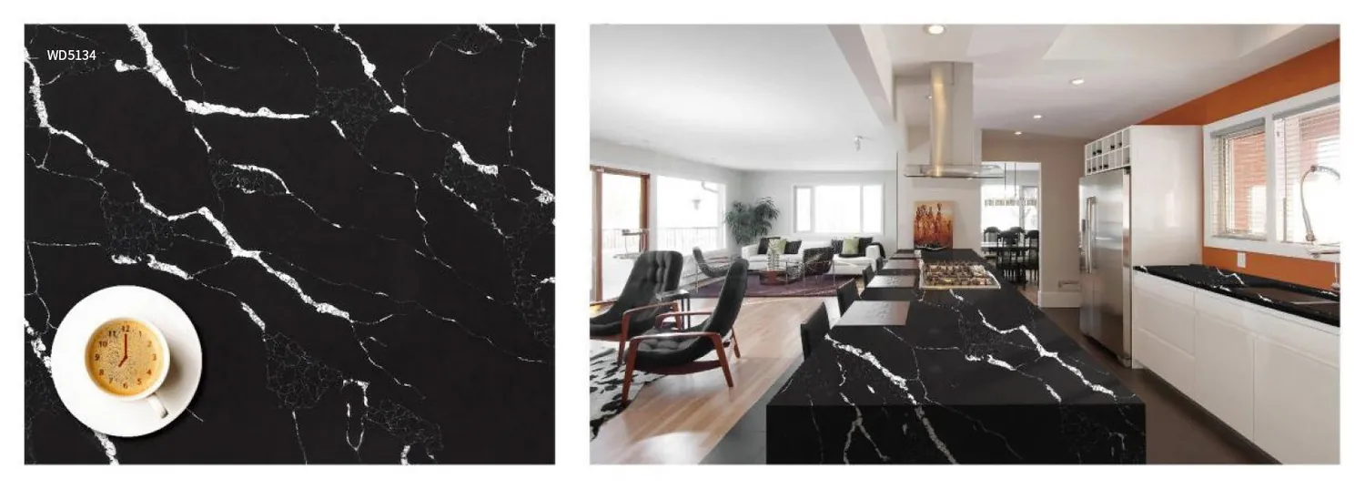 Living room with full-height dark stone cladding.